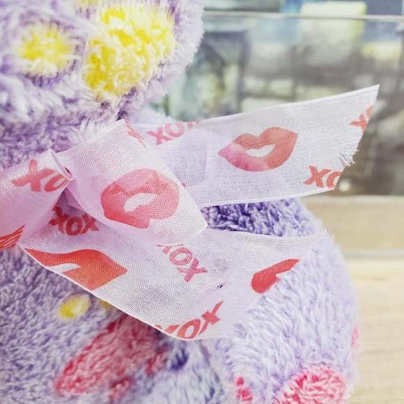 Publix Teddy Bear Plush, 11" HUGS xoxo, Purple, Paw Print, Stuffed Animal - Picture 4 of 6